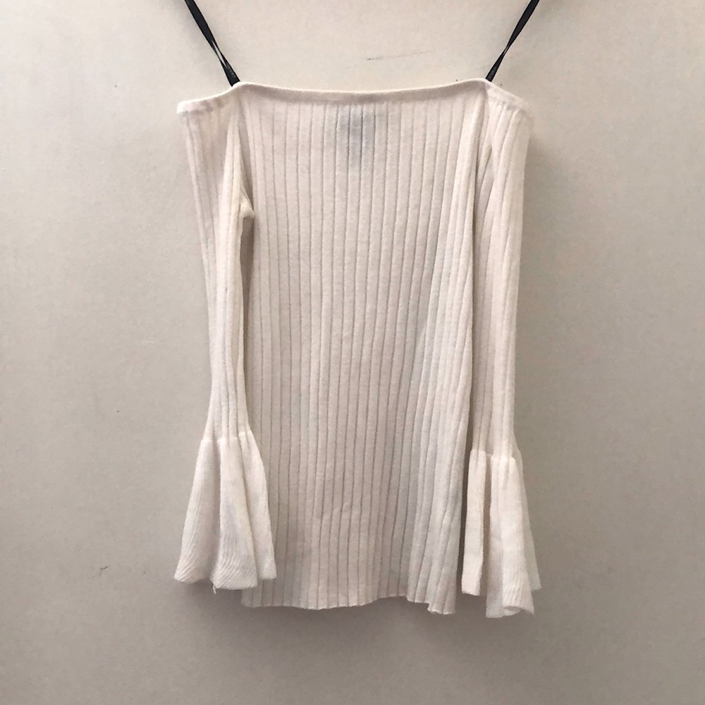 White Ribbed Off-the-shoulder Top Forever 21